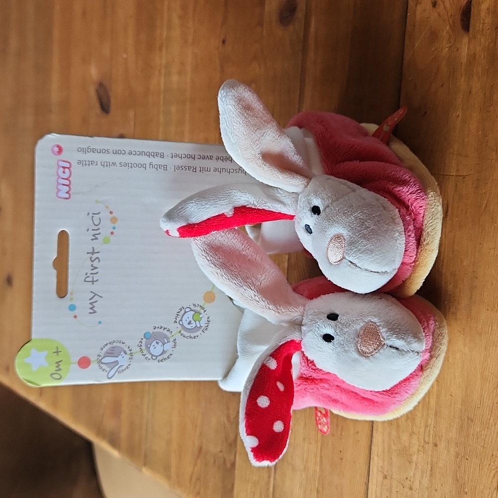 Nici 0m+ Rabbit Booties Soft & Plush NWT